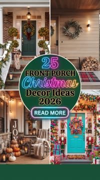 25 Trending Front Porch Christmas Decor Ideas 2026 With Festive Wreaths, Cozy Lighting, Evergreen Garlands, Stylish Planters and Pinterest-Worthy Holiday Curb Appeal to Make Your Home the Most Inviting on the Street