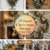 25 Christmas Swag Ideas 2026 With Pine Branches, Red Berries, Velvet Ribbons and Festive Greenery