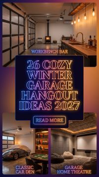 26 Winter Garage Hangout Ideas 2027 That Turn an Ordinary Garage Into the Ultimate Cozy Retreat With Games, Lounge Seating, Entertainment, Warm Lighting and Stylish Indoor-Outdoor Vibes