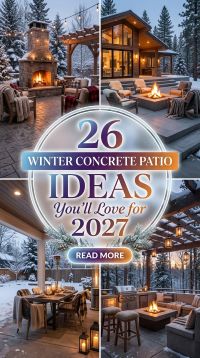 Which 26 Winter Concrete Patio Ideas for 2027 Can Transform Your Outdoor Space With Cozy Seating, Modern Concrete Finishes, Warm Lighting, Fire Pits, Evergreen Planters and Stylish Decor for a Beautiful Winter Retreat?