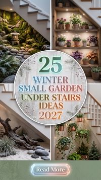 25 Trending Winter Small Garden Under Stairs Ideas 2027 for Creating a Cozy Indoor Green Retreat With Evergreen Plants, Soft Lighting, Natural Textures and Stylish Seasonal Decor